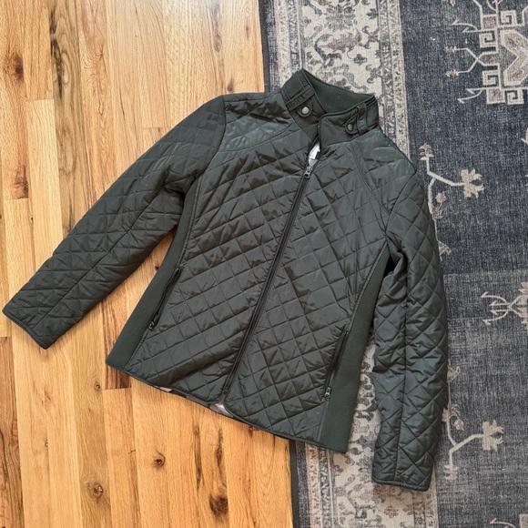 Market & Spruce Green Quilted Puffy Jacket Small - Picture 1 of 6